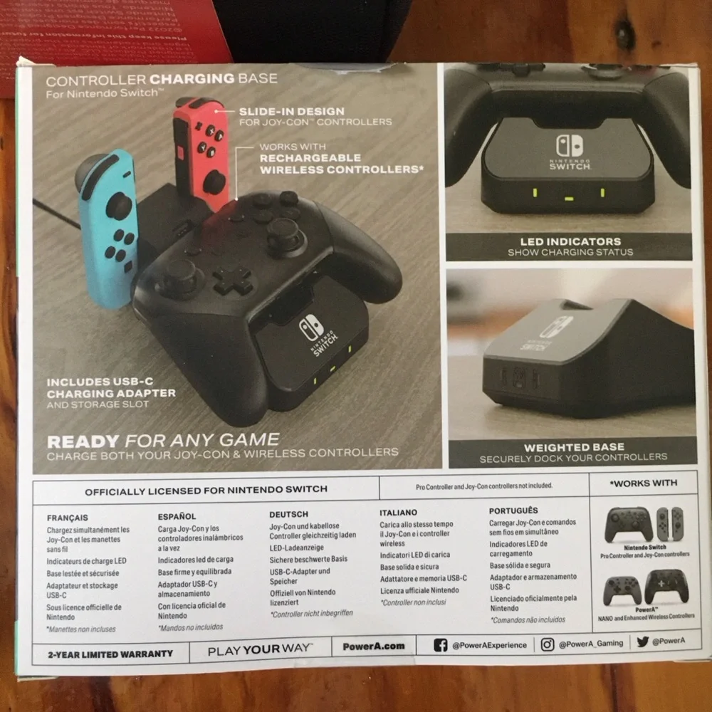 NIB PowerA Nintendo Switch Charger Controller and Travel Case Accessories Bundle